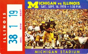 1978 Illinois vs. Michigan Football Ticket
